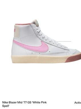 Nike Blazer Mid-Top Sneakers in White and Pink